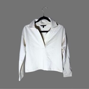 Banana Republic Cream V-neck Polo Shirt 100% Cotton | XS